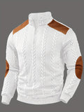 White Quarter Zip Sweater for men