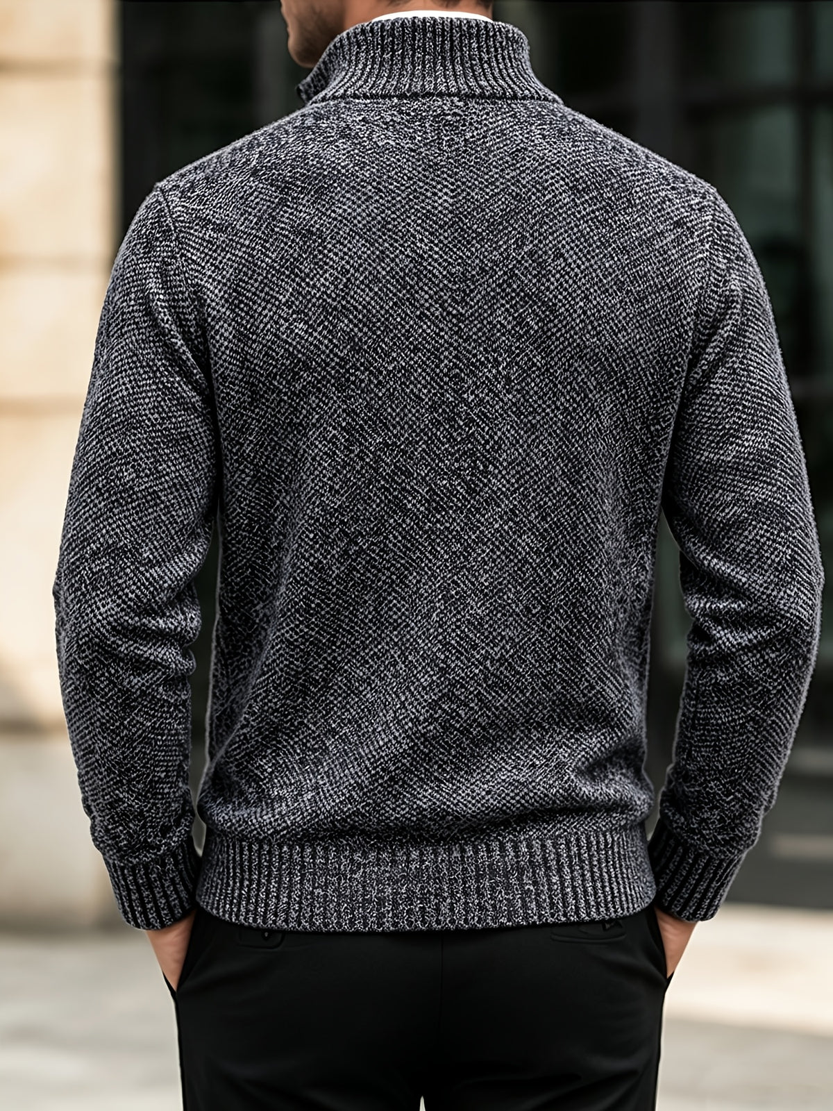 Patch Pockets Cardigan with Stand Collar