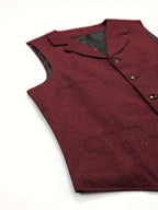 Herringbone Suit Vest for Men with Button Front