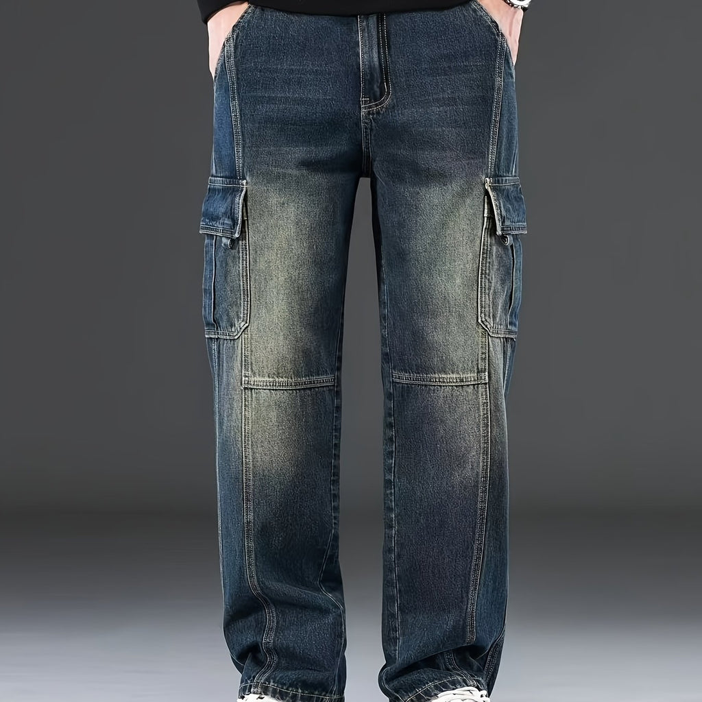 Light Blue Cargo Jeans for men