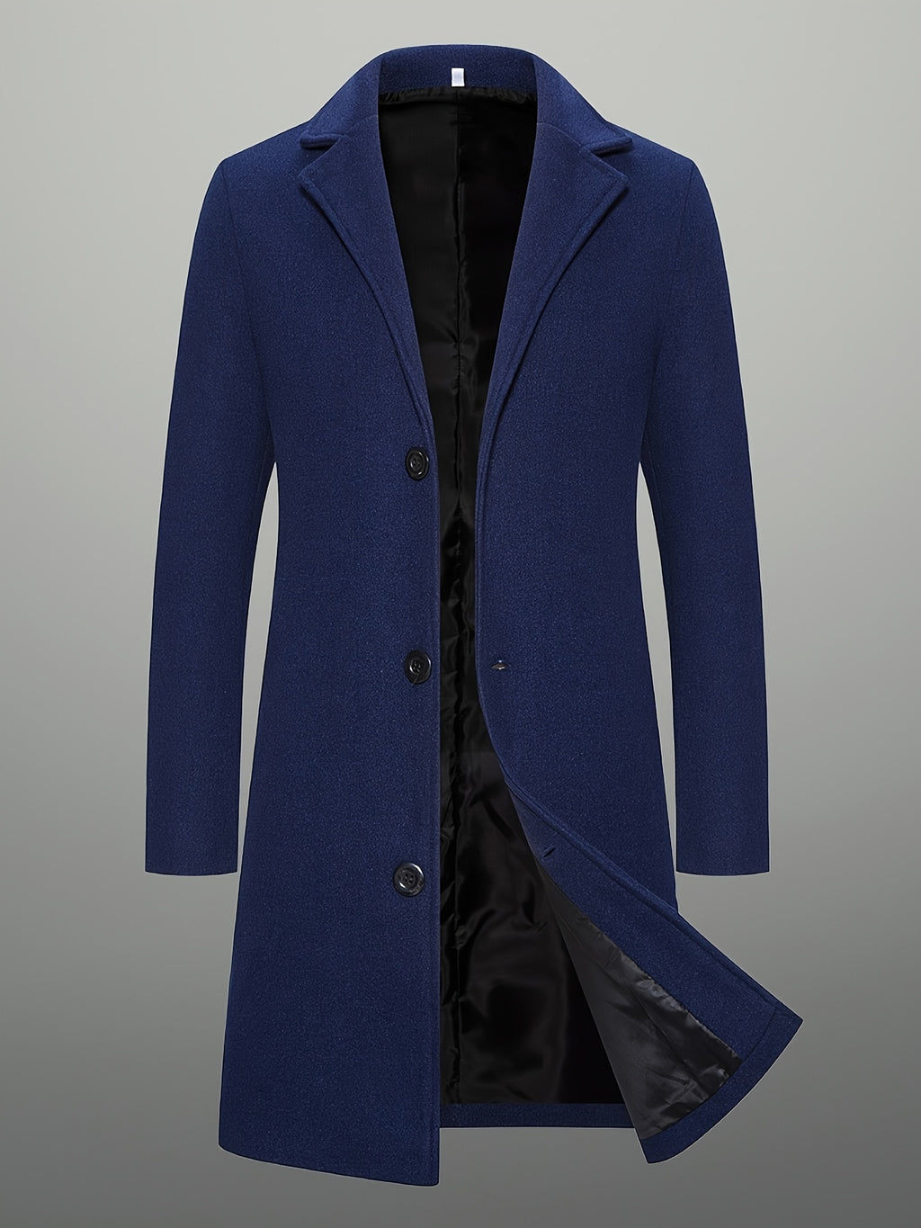 Three Button Overcoat with Notch Lapel