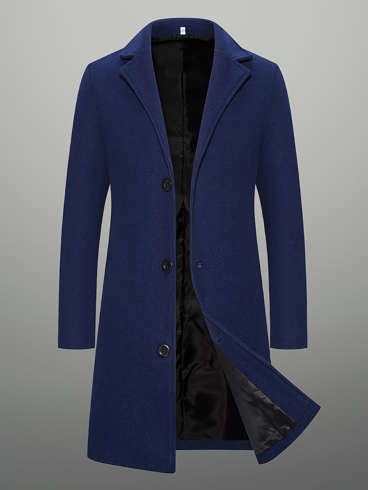 Three Button Overcoat with Notch Lapel