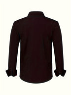 Mens dress shirt in Black, back view