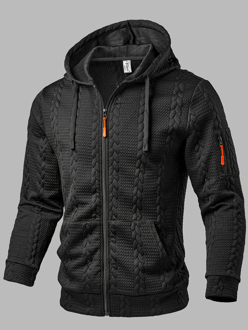 Cable Knit Zip Hoodie for men, detail 1