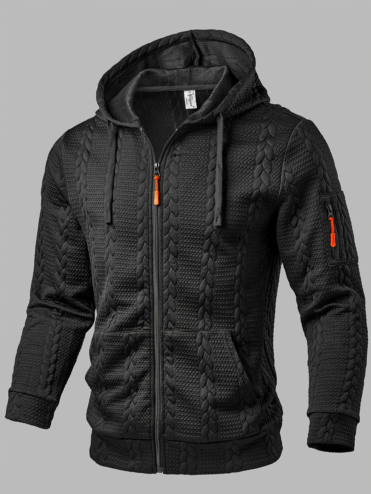 Cable Knit Zip Hoodie for men, detail 1
