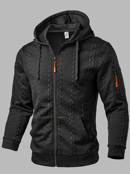Cable Knit Zip Hoodie for men, detail 1