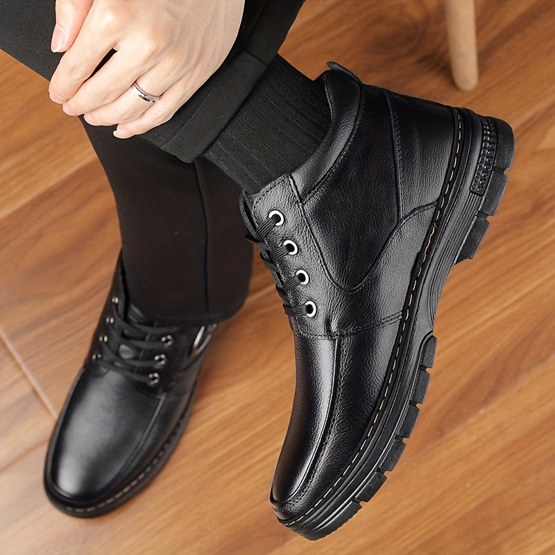 Warm Lined Winter Boots for Men with Lace Up Front