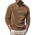 Brown quarter Zip Pullover for Men