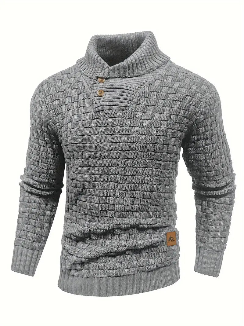 Gray Shawl Collar Sweater for men