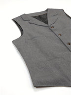 Herringbone Suit Vest for Men with Button Front