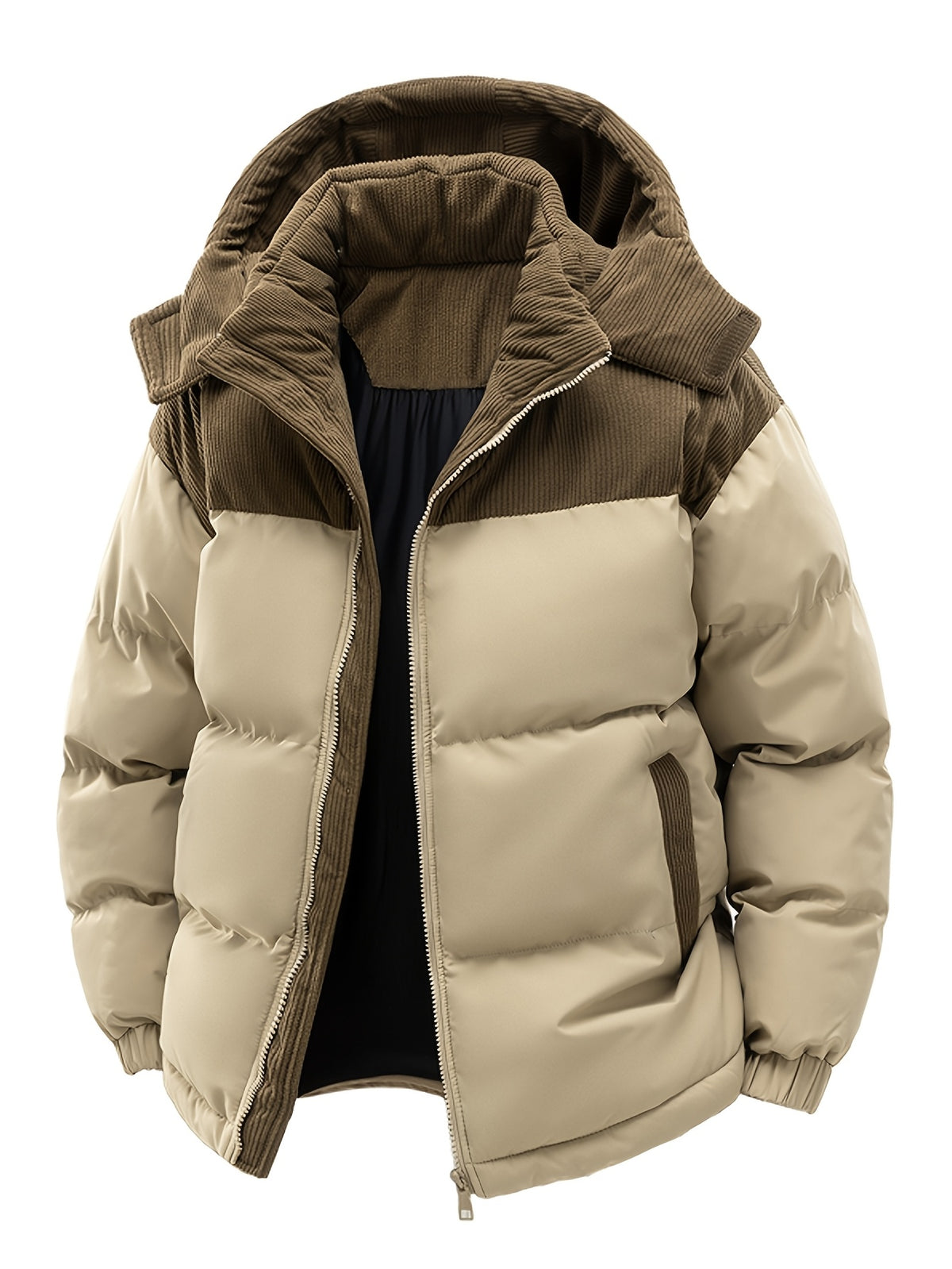 Khaki Puffer Jacket for men