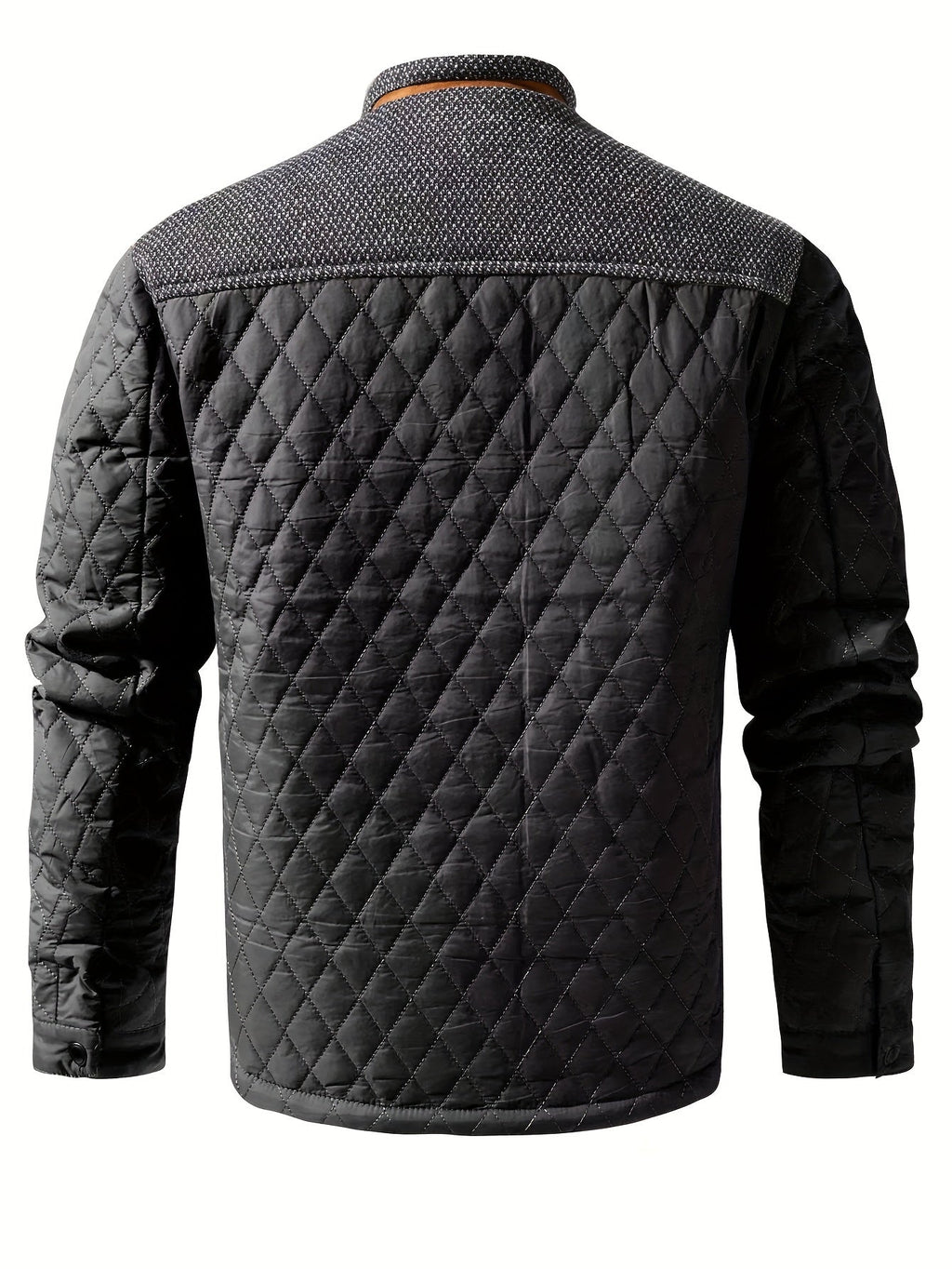Knit Shoulder Quilted Jacket for Men, view 5