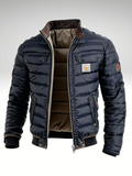 Navy Quilted Bomber Jacket for men
