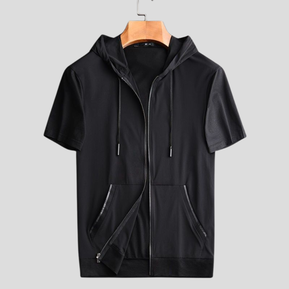 Short Sleeve Zip Hoodie for men, detail 1