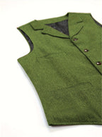 Herringbone Suit Vest for Men with Button Front