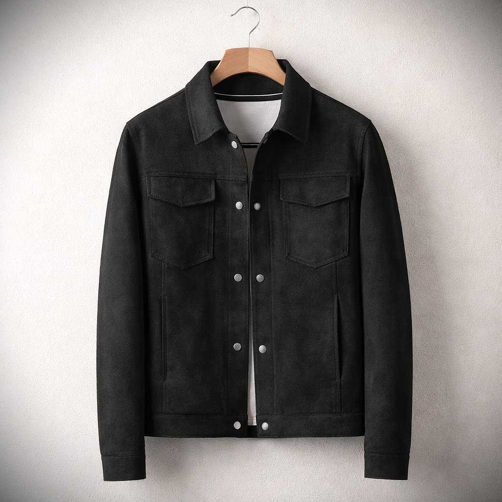 Suede Trucker Jacket for men, detail 6