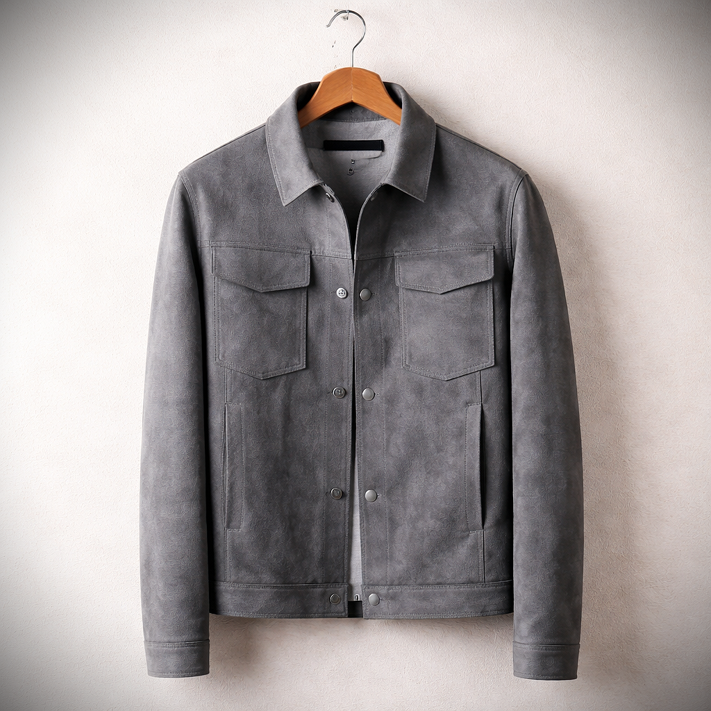 Suede Trucker Jacket for men, detail 5