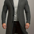 Three Button Overcoat with Notch Lapel