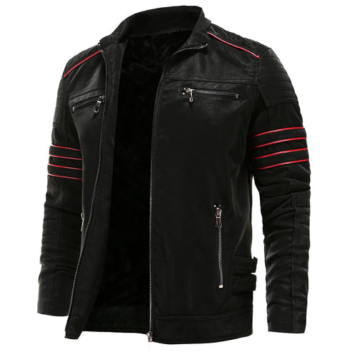 Black Leather Biker Jacket for men