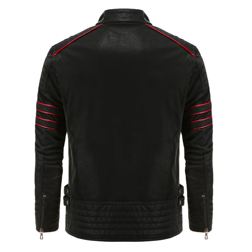 Leather Biker Jacket for men, detail 2