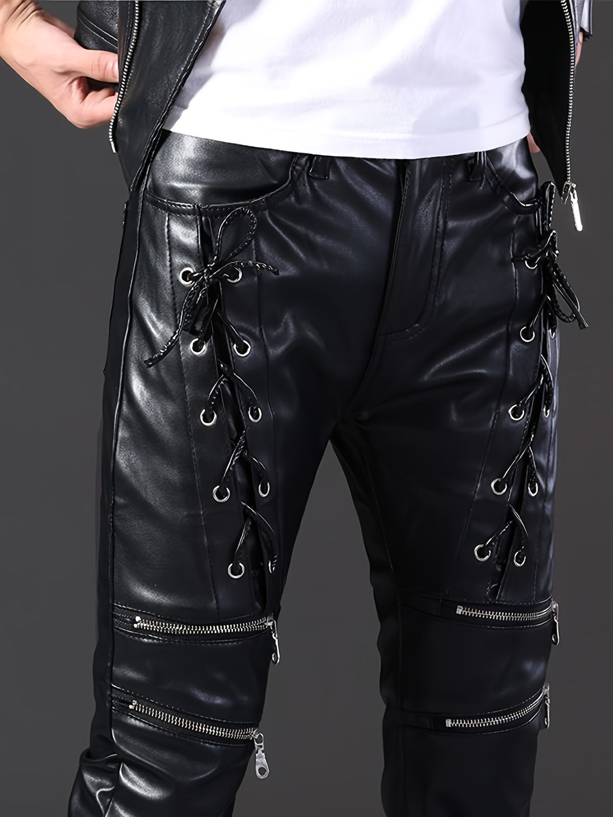 Faux Leather Pants for men, detail 4