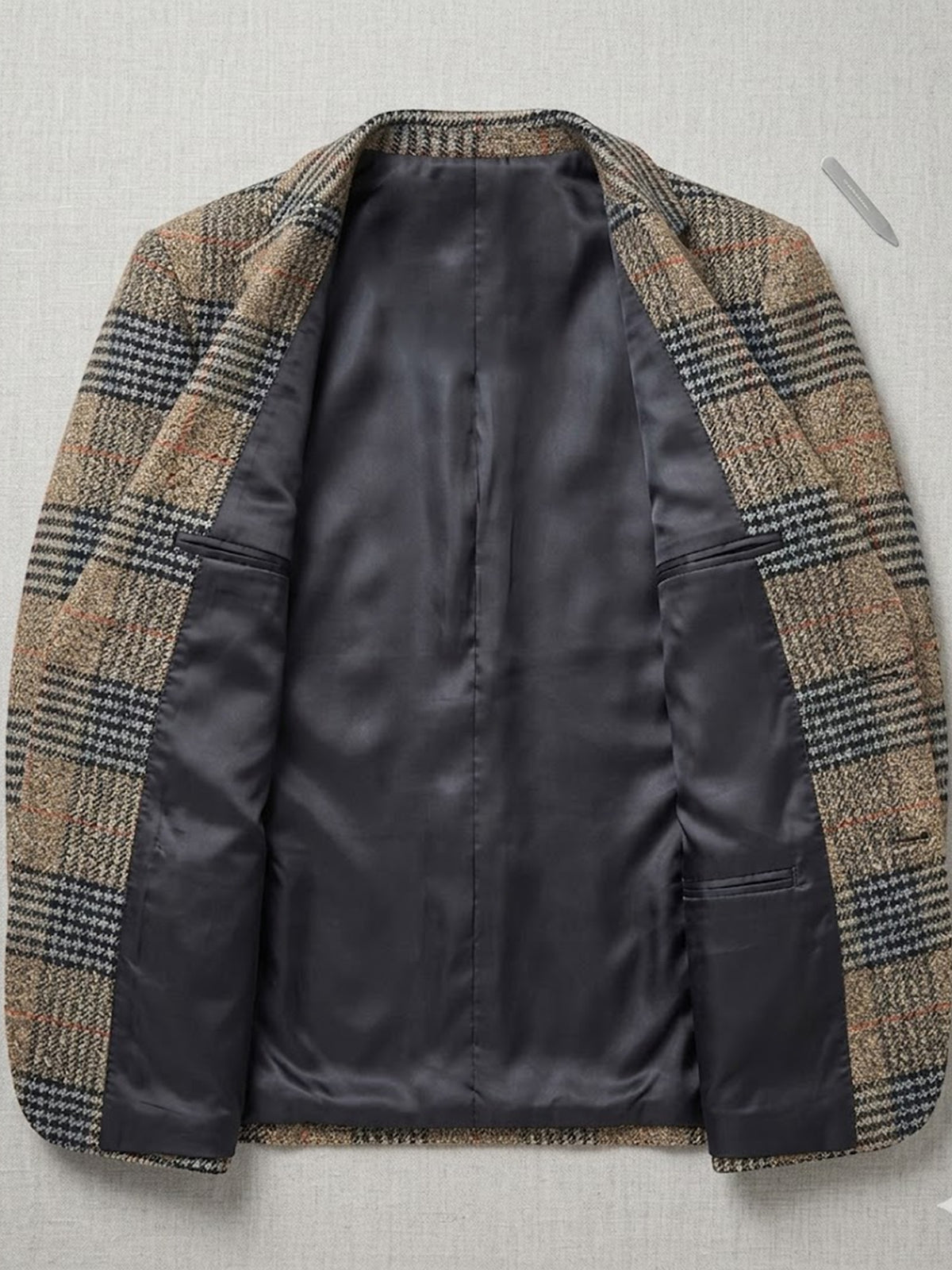 Tan Check Blazer for men, view 4