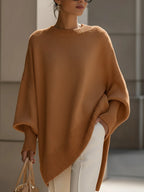 Womens oversized sweater in Brown, front view