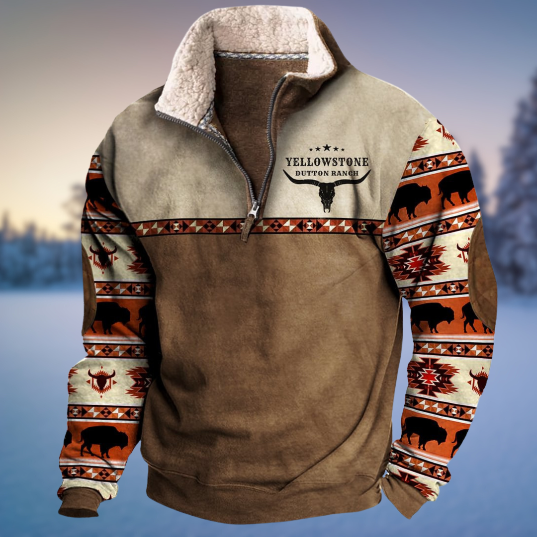 Brown Half Zip Sweatshirt for men