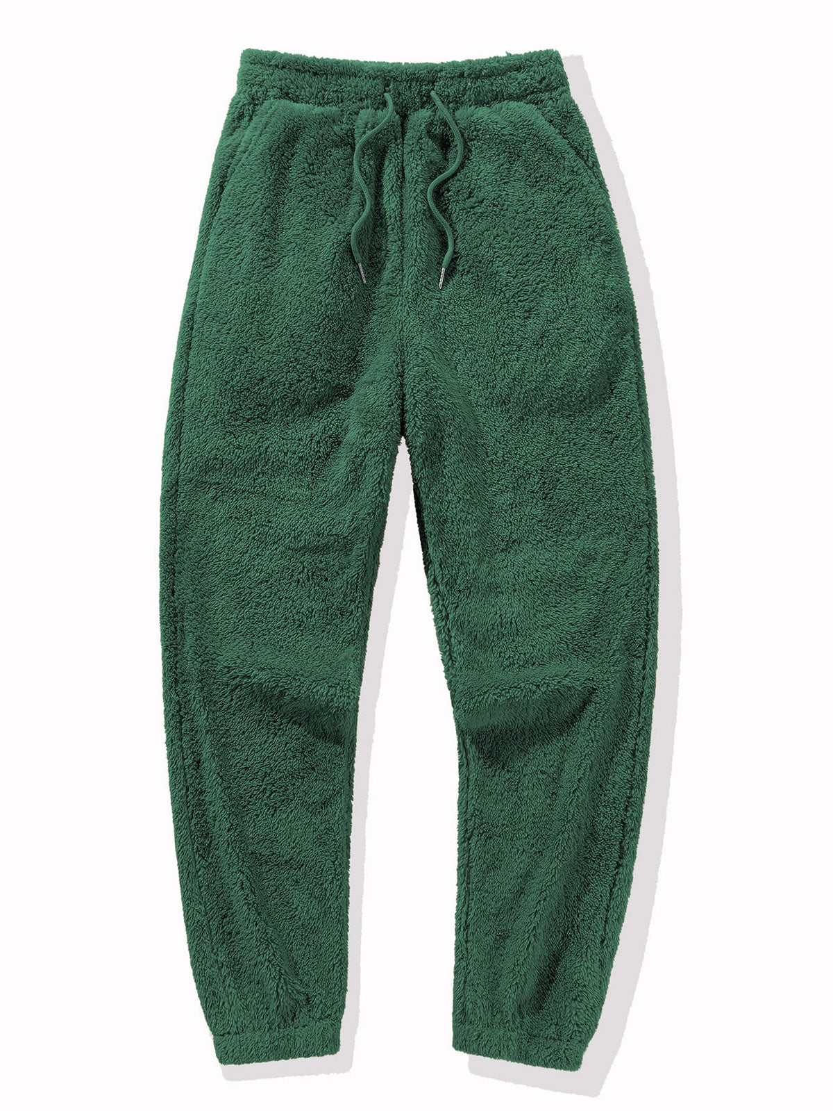 Mens sweatsuit in teddy fleece in Green, joggers on their own