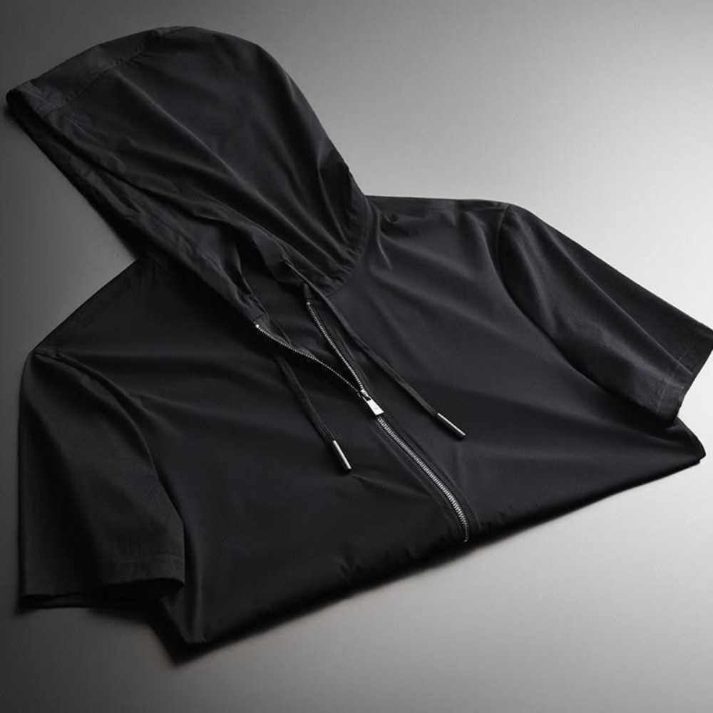 Short Sleeve Zip Hoodie for men, detail 2