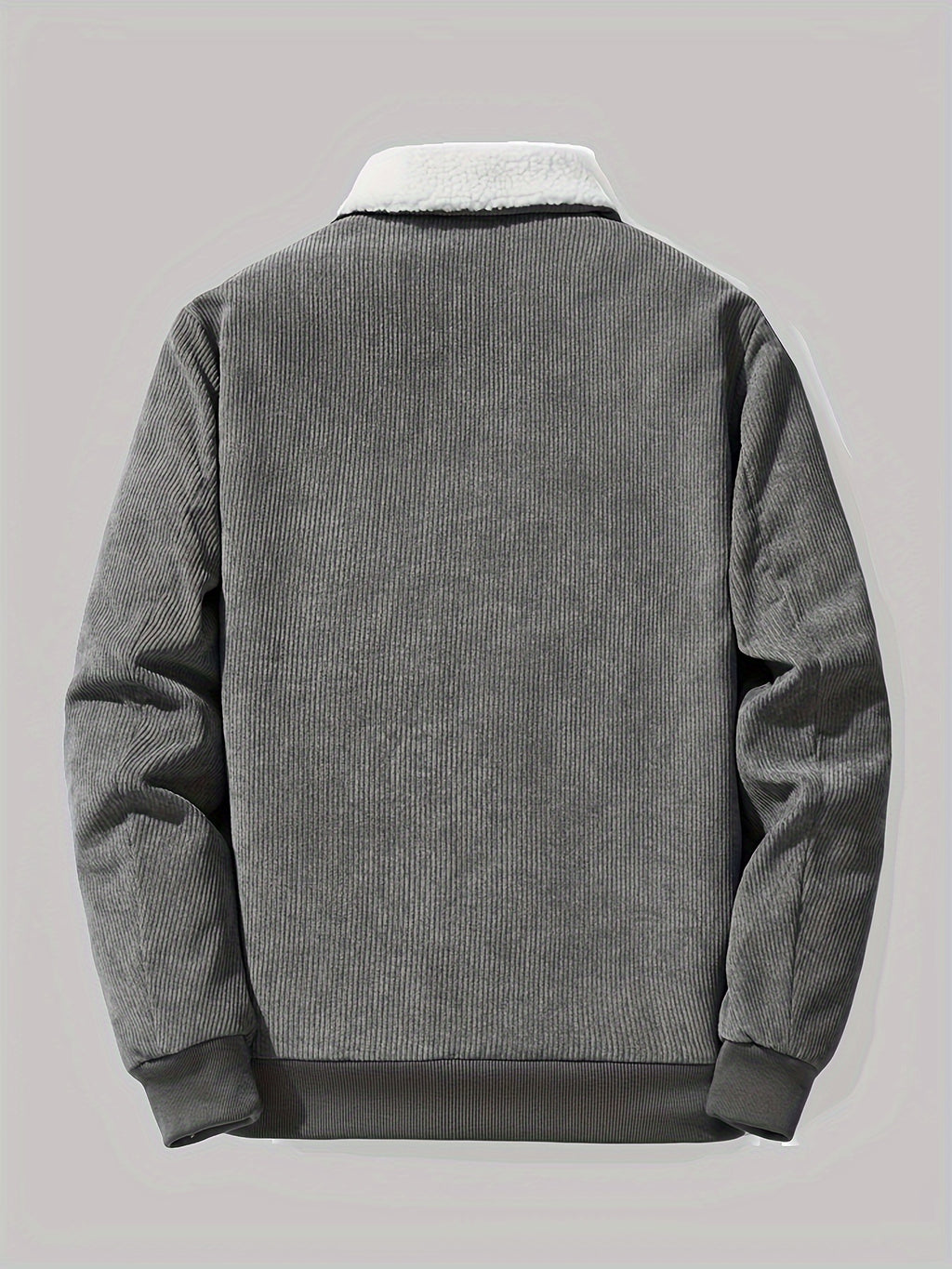 Chest Pockets Shirt Jacket with Sherpa Lining