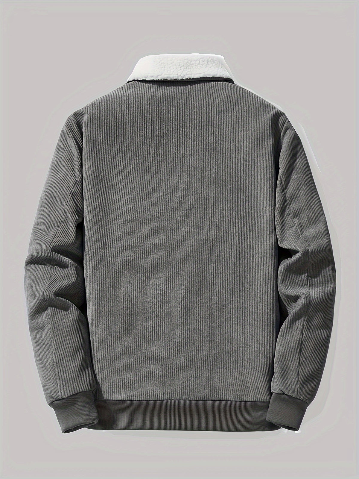 Chest Pockets Shirt Jacket with Sherpa Lining