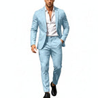 Mens suit in Sky Blue, single button blazer and pants