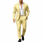 Mens suit in Light Yellow, single button blazer and pants