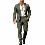 Mens suit in Olive, single button blazer and pants