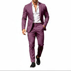 Mens suit in Plum, single button blazer and pants