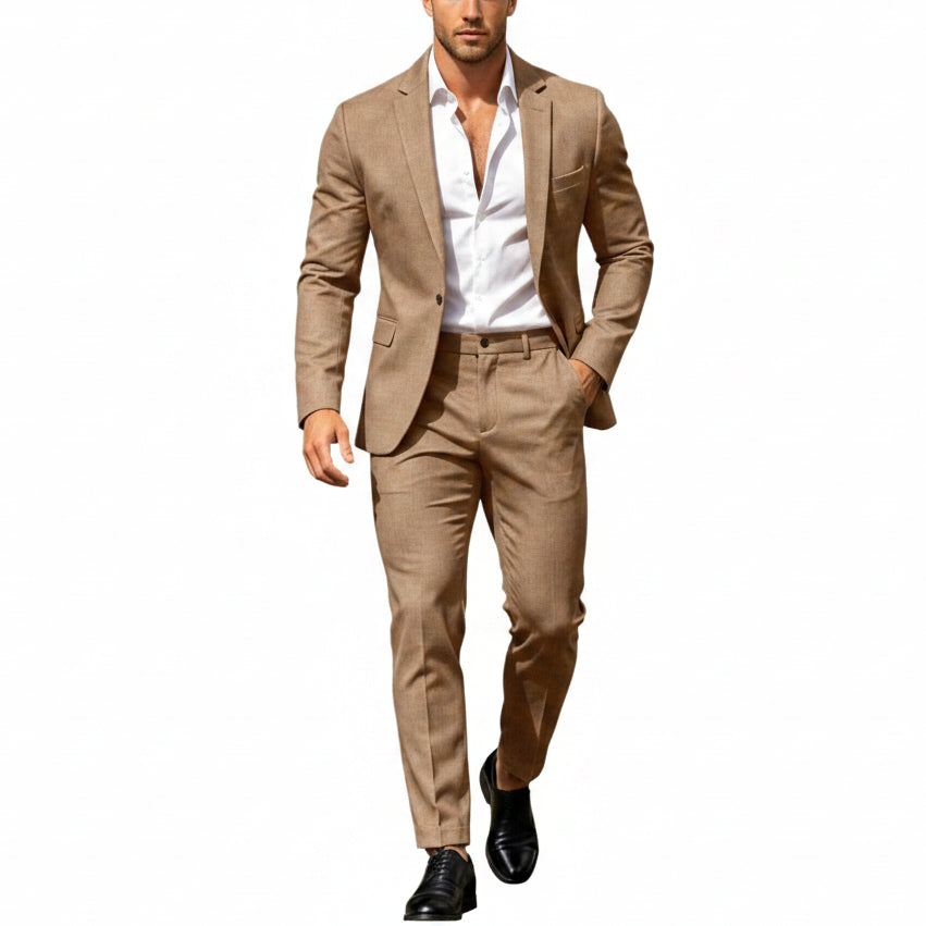 Mens suit in Brown, single button blazer and pants