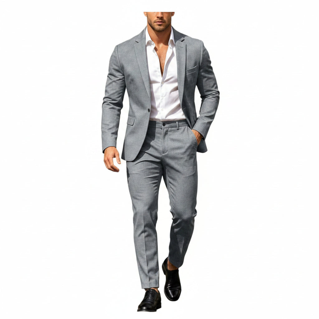 Mens suit in Gray, single button blazer and pants
