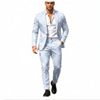 Mens suit in Light Blue, single button blazer and pants