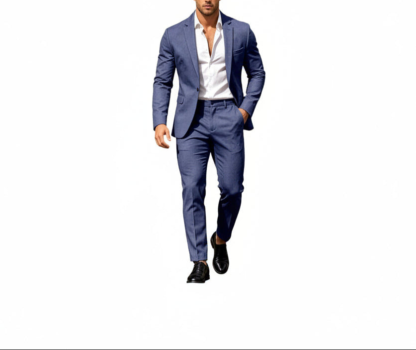 Mens suit in Dark Blue, single button blazer and pants