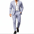 Mens suit in Blue, single button blazer and pants