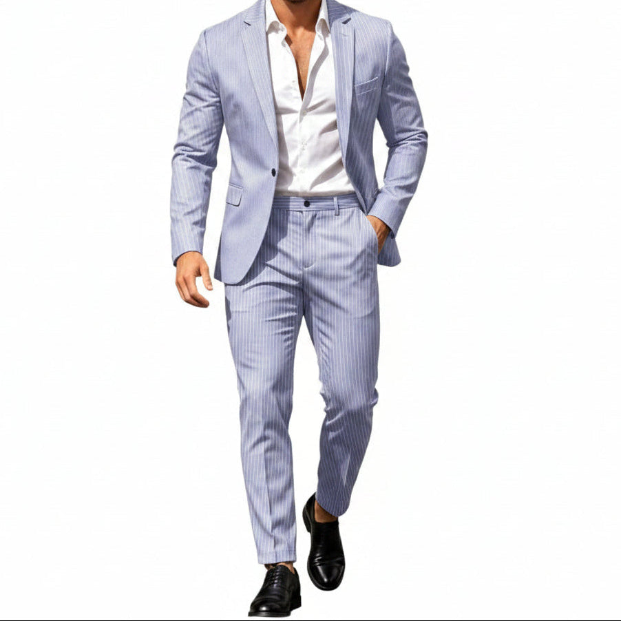 Mens suit in Blue, single button blazer and pants