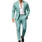 Mens suit in Teal, single button blazer and pants