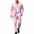 Mens suit in Pink, single button blazer and pants