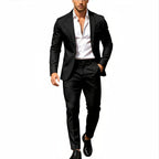 Mens suit in Black, single button blazer and pants