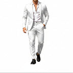 Mens suit in White, single button blazer and pants