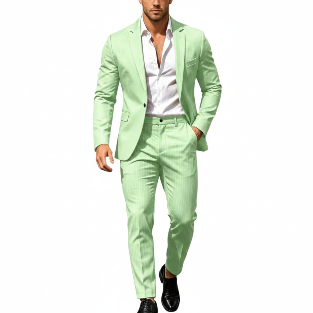 Mens suit in Mint, single button blazer and pants