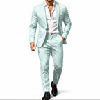 Mens suit in Aqua, single button blazer and pants