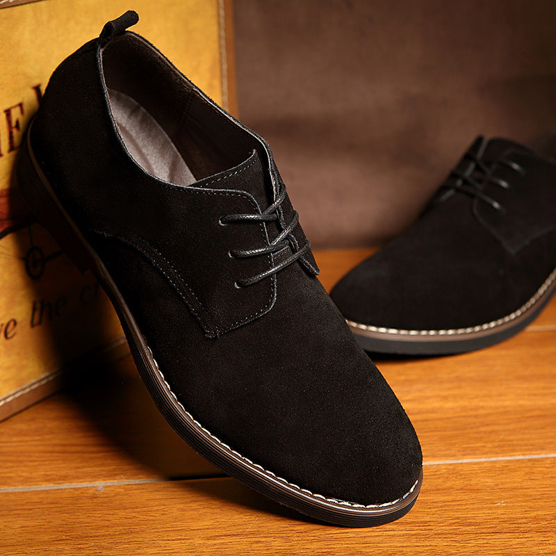 Suede derby shoes for men with lace up