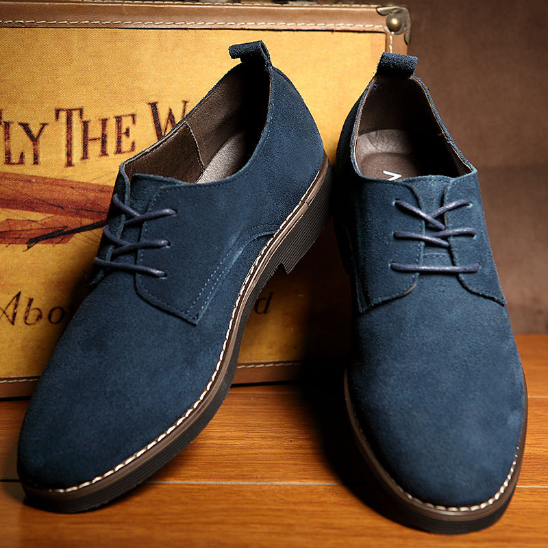 Suede derby shoes for men with lace up